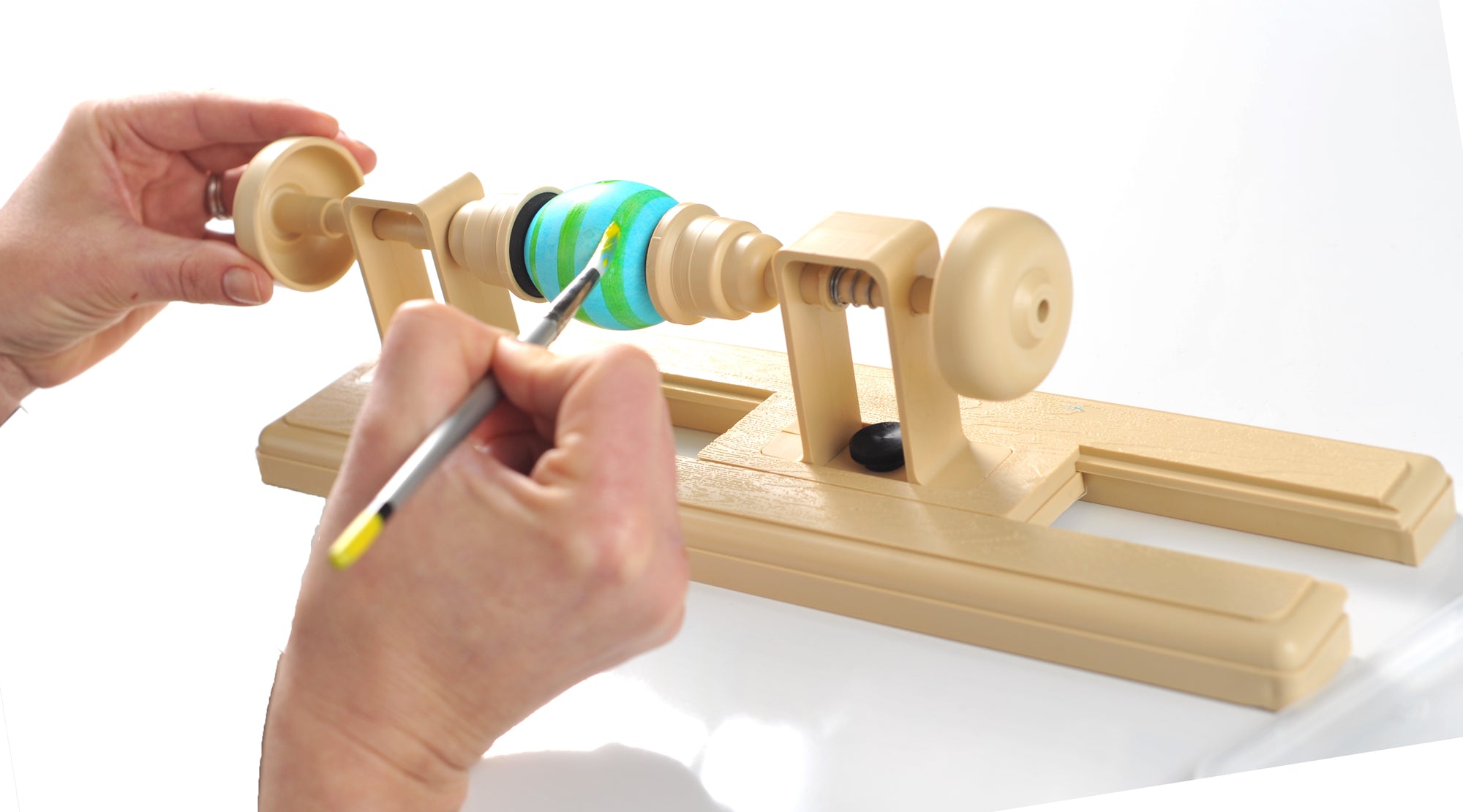 Egg Decorating Craft Lathe for Creating Easy, Precise Easter Egg and Ornament Designs. Gentle Enough for Blown Eggs and Glass Ornaments.