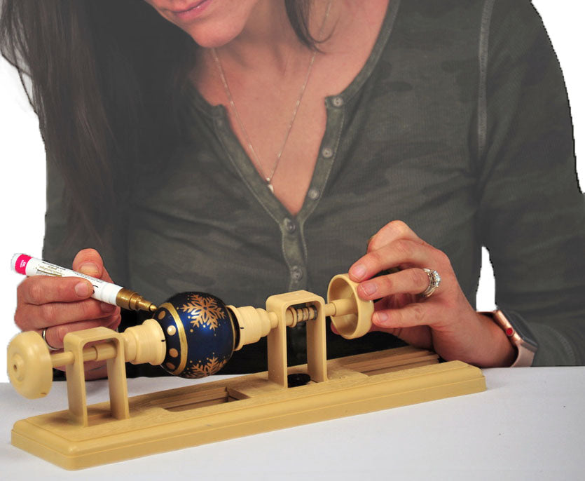 Egg Decorating Craft Lathe for Creating Easy, Precise Easter Egg and Ornament Designs. Gentle Enough for Blown Eggs and Glass Ornaments.